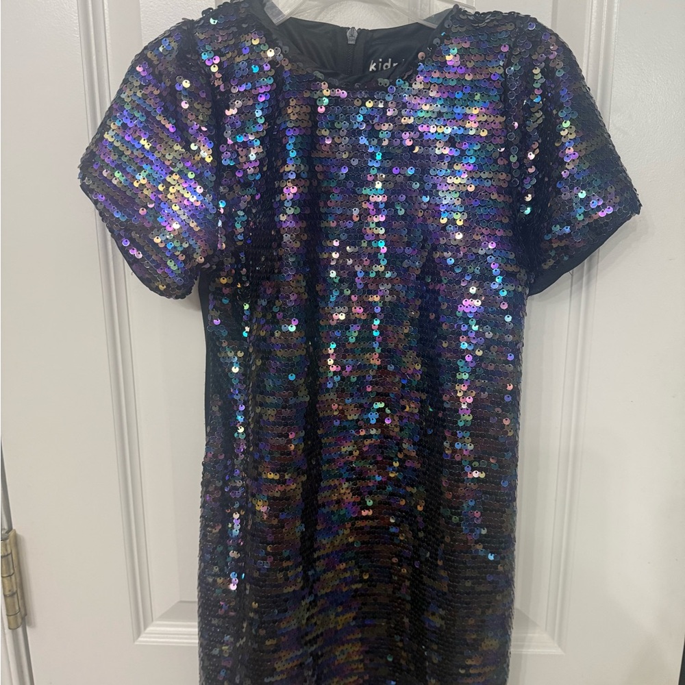 kiddpik Navy/Purple Girls Sequin Dress